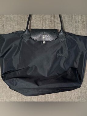 Longchamp Le Pliage Black Large Nylon Tote Bag